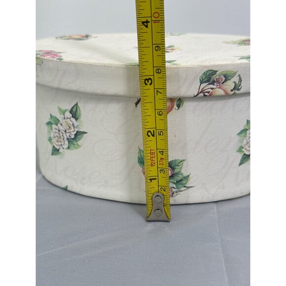 Decorative Floral Oval Jewelry Storage Trinket Vanity Box Storage Container - Picture 2 of 9